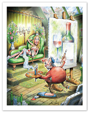 Wine Artist by cartoonist Nick Lyons
