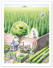 wine chateau cartoon by cartoonist Nick Lyons